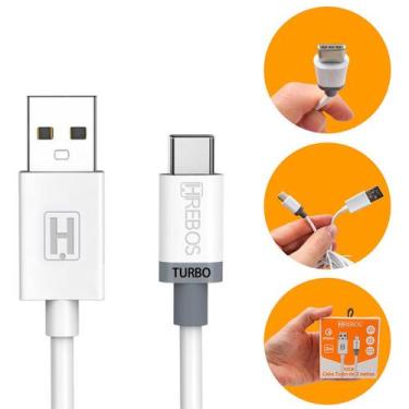 Imagem de Cabo Carregador Rápido de Celular e Transferência de Dados HREBOS Turb