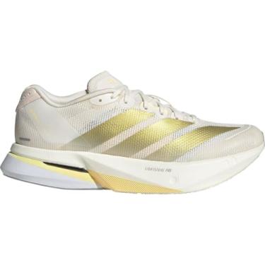 Imagem de Adidas Tênis de corrida feminino Adizero Boston 13, Giz branco/dourado metálico/laranja, 36