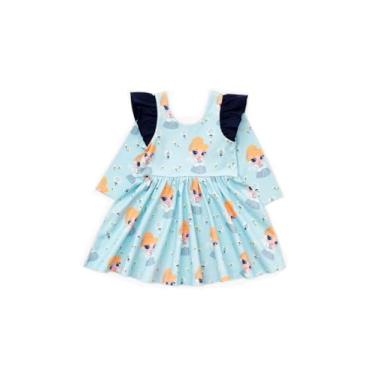 Imagem de MONICA + ANDY Vestido infantil orgânico com babados duplos, Cinderela da Disney, 10