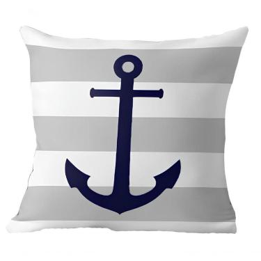 Imagem de Capa Almofada Azul âncora Navegação Marítima 50x50cm