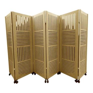 Imagem de Biombo DIVISOR AMBIENTE RJ 06 Folhas C/ 12 RODÍZIOS - JL RIBEIRO