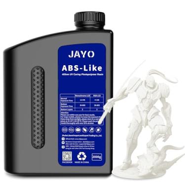 Imagem de JAYO Resina de impressora 3D tipo ABS branca 2000g, resina fotopolímero de cura UV 405 nm para MSLA DLP LCD Impresora com alta resistência e resistência, baixa viscosidade