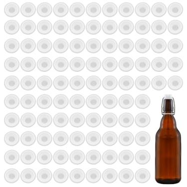 Imagem de 100 peças de arruelas de juntas de silicone selantes à prova de vazamento de alta pressão para tampa giratória tampa flip top garrafa-vermelho, branco para vedação de garrafa de refrigerante de