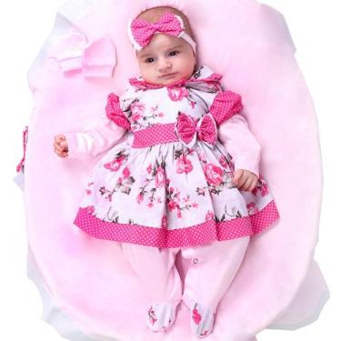 Imagem de Saída de Maternidade Menina Aconchego Charmosinha Floral Pink 5 Peças 