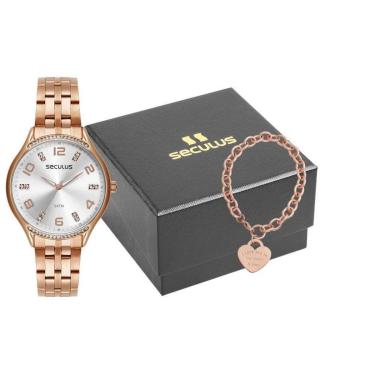 Imagem de Kit Relógio Feminino Seculus pulseira 77268LPSVRS2K2-Feminino