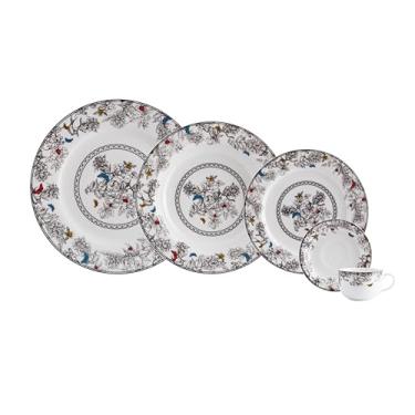 Imagem de Serviço de Jantar e Café 20 Peças em Porcelana, Modelo Redondo Voyage, Coleção Viveiro, Schmidt Estilo, Porcelana Schmidt