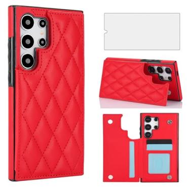 Imagem de Asuwish Capa de telefone para Samsung Galaxy S24 Ultra 5G Capa carteira com protetor de tela de vidro temperado e suporte de cartão RFID de couro acessórios para celular S24Ultra 24S S 24 24Ultra