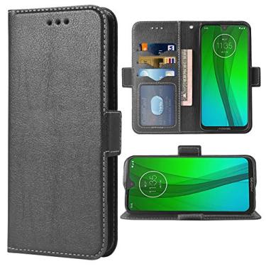 Imagem de Capa de celular para Moto G7/G7+ Plus Folio Flip Wallet Case, couro PU, compartimentos para cartão de crédito, proteção total para celular com suporte para Motorola G7Plus Moto7 XT1962-1 G 7 7G