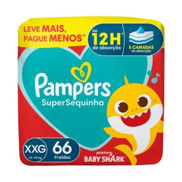 Imagem de Fralda Pampers Supersequinha Tamanho XXG 66 Unidades Descartáveis Leve