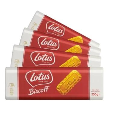 Imagem de 128 Biscoitos, 4 Pacotes, Bolacha Belga, Lotus Biscoff