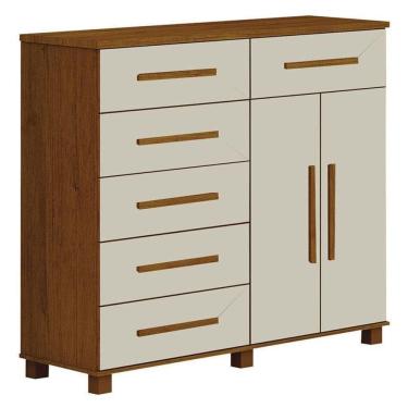Imagem de Cômoda 6 Gavetas 2 Portas Cinamomo Off White ? Leifer Móveis
