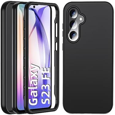 Imagem de Capa de celular S23 FE, para Samsung Galaxy S23 FE com protetor de tela integrado, capa de silicone de corpo inteiro de proteção de nível militar de camada dupla fina antiderrapante para Galaxy S23 fe
