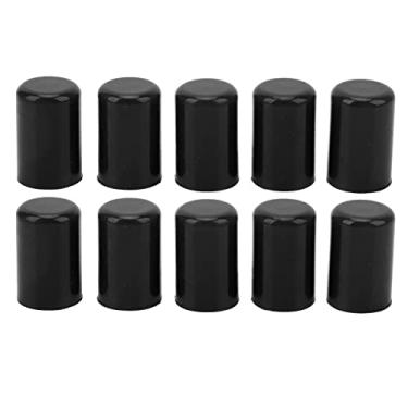 Imagem de Grcfumo 10 PCs Cap de branqueamento de silicone, plugue de bung de tubo de mangueira de admissão universal, variede de tampa de vácuo para coletor de carburador 14mm 14mm (Preto)