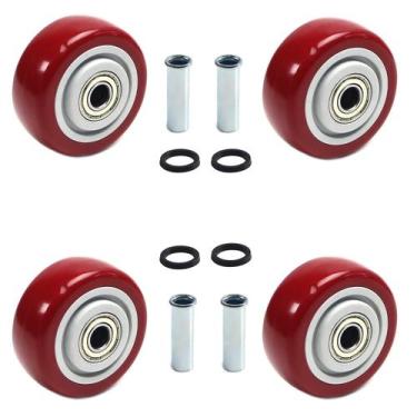 Imagem de Rodas de rodízio de reposição Juvielich 3 polegadas PU 120 kg vermelha