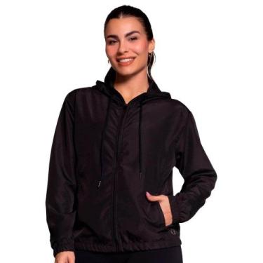 Imagem de Jaqueta Feminina Corta Vento Selene 22025-001 Com Capuz, Preto, GG