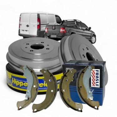 Imagem de Kit Tambor de Freio HF37 + Sapata Traseira FI/432-CPA Compatível com Doblo Strada 1.4 1.8 com ABS 2013 em diante