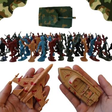 Imagem de Brinquedo Soldadinhos Bonecos Miniatura 21 Peças Exército