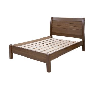 Imagem de Cama Casal 100% Mdf Plus 125cm X 150cm Jaspe Castanho / Off White