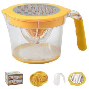 Imagem de Espremedor de laranja, espremedor de limão, multiuso, 600 ml, antiderrapante, manual, com alça ergonômica, removível, lavável à mão para cozinha