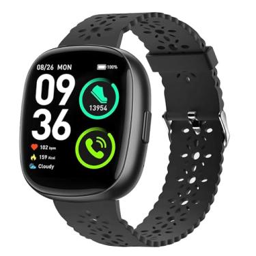 Imagem de Compatível com pulseira de relógios inteligentes Sanorum, 20 mm, 22 mm, pulseira de silicone feminina e masculina, fina, oca, compatível com HaSaKei G53, compatível com relógios inteligentes Sanorum