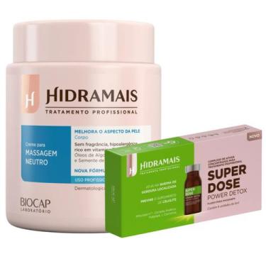 Imagem de Creme De Massagem Neutro 1kg + 4un Superdose Power Detox Hidramais