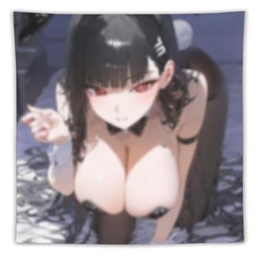 Imagem de LIEGBMEU Sexy Bikini Hot Anime Girl Tapeçaria 152.4 cm x 152.4 cm Interior Exterior Wall Quilt Art Decoração de Tapeçaria Caprichosa, AF180