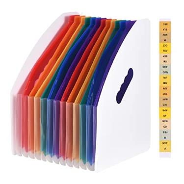 Imagem de LiebeWH Expandindo o Organizador Pasta de Arquivos de Grande Capacidade Guias Coloridas A4 Armazenamento Portátil de Documentos Portátil Com Alças (Multicolorido #4W)