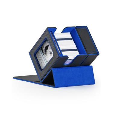 Imagem de MTG Deck Box ZLCA Commander com janela de exibição preta e azul