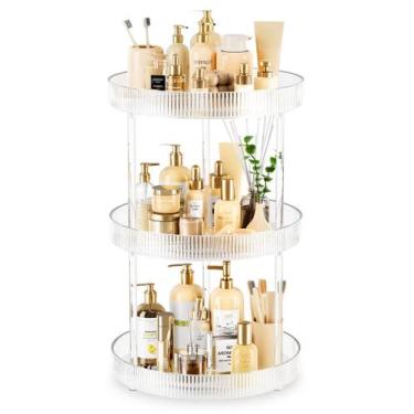 Imagem de Bandeja de armazenamento giratória Acina 360 Clear 3 Tier Lazy Susan