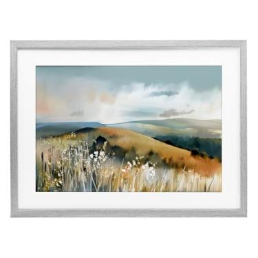 Imagem de Stupell Industries Impressão emoldurada cinza Coastal Expressions paisagem sob vidro design por Elara Yasna, 43 x 58