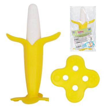 Imagem de Mordedor Infantil Em Silicone Banana Livre De Tóxicos Com Design Lúdic