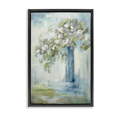 Imagem de Stupell Industries Vaso de flor alto em pé preto emoldurado com tela flutuante design de arte de parede por Mary Parker Buckley, 78 x 53