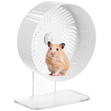 Imagem de Roda silenciosa para hamster, roda de exercícios para hamster com suporte de acrílico ajustável, roda de exercícios para hamster para gerbil, sírios e anões, chinchila e mais pequenos animais hamsters