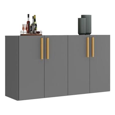 Imagem de Aparador Buffet 4 Portas Viena V3606 Grafite/Natural