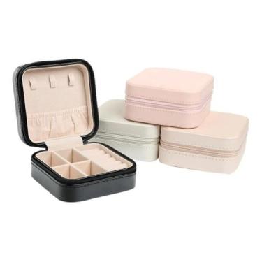 Imagem de Porta Jóias Para Viagem, Caixa Bolsa Com Ziper P/ Anel Luxo - Sou Preç