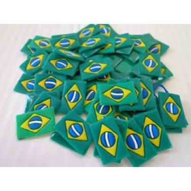 Imagem de Bandeirinhas do Brasil Emborrachadas Kit 100 Unidades - Chineleria