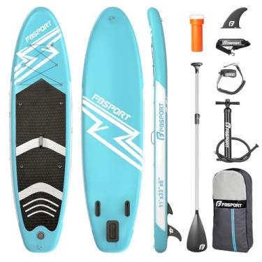 Imagem de FBSPORT Prancha de stand up paddle premium de 11', prancha de ioga com acessórios de sup e bolsa de transporte | postura ampla, controle de surf, deck antiderrapante, leash, remo e bomba par