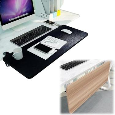 Imagem de Emear Extensor De Mesa Dobrável Prateleira De Apoio De Braço Bandeja De Teclado, Placa De Extensão Ergonômica Organização De Mesa Economia De Espaço, Pra, Cedar, 65x25cm(26x10in)