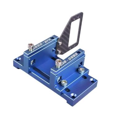 Imagem de Fenteer Motor de metanol em funcionamento em suporte usinado em CNC, canais de porca deslizante resistentes, leves, práticos e resistentes à vibração de metal, Azul