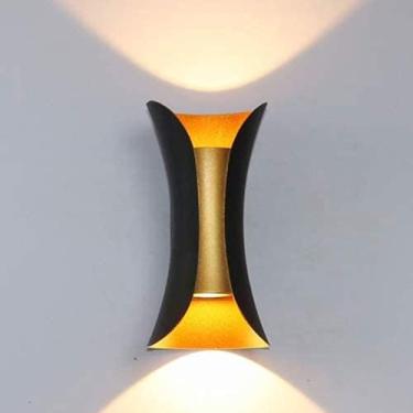 Imagem de Lâmpada De Parede à Prova D'água Ip65, Lâmpada De Parede De Metal Interna Led Acima E Abaixo Da Parede, Lâmpada Noturna De Luz Branca Quente De 3000k, Usada No Corredor, Cabeceira, Jardim