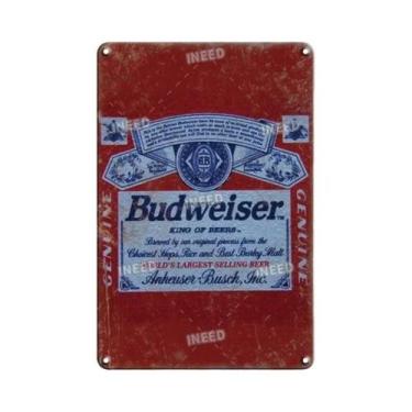 Imagem de Placa De Metal Vintage Budweiser Beer Tin Sign Para Decoração De Bar E