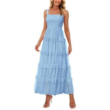 Imagem de Vestido feminino PRETTYGARDEN, de verão, sem mangas, com babados, tule