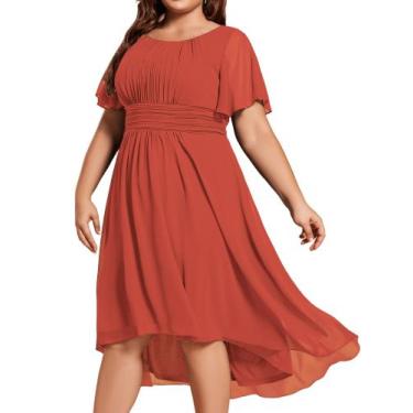 Imagem de Vestido de festa Ever-Pretty Plus Burnt Orange Chiffon tamanho 22
