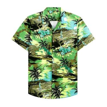 Imagem de Camisa havaiana Alimens & Gentle para homens com estampa de praia de v