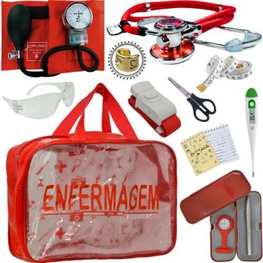 Imagem de Kit Enfermagem Top Cores Premium Completo Estagio - Love Saude, VERMEL