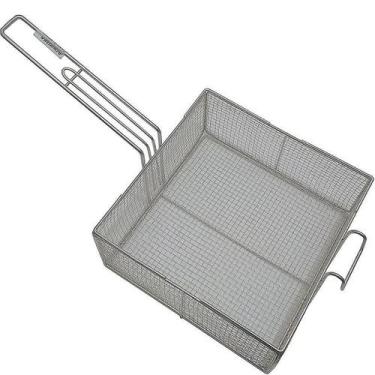 Imagem de Cesto Peneira Fritura Fritadeira Quadrado Em Tela 25x25x10cm - DAIFPRO