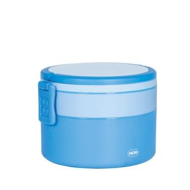 Imagem de Pote Marmita 2 Andares Redondo com Alça - Azul - MOR