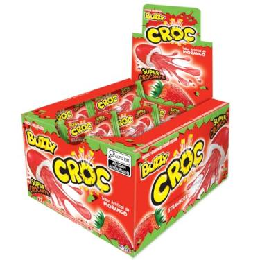 Imagem de Chicle Buzzy Croc Morango Display com 40 unidades
