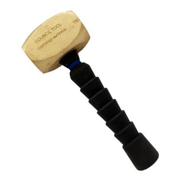 Imagem de COUNCIL TOOL Martelo sem faísca - Martelo não magnético de 700 g com liga de bronze manganês e cabo de fibra de vidro de 25,4 cm - NSBRZDF15FG10