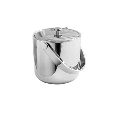 Imagem de balde de vinho Balde de cubo gelo luz luxo balde bandeja casa comercial aço inoxidável armazenamento ornamento Refrigerador de cerveja